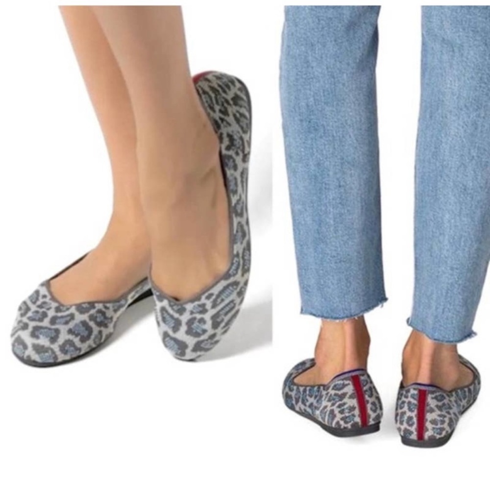 Rothy’s The Flat Round Toe Leopard Animal Print Shoes